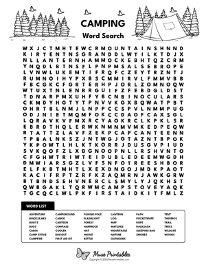Camping Word Search