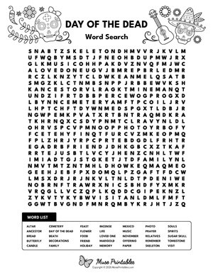 Day of the Dead Word Search