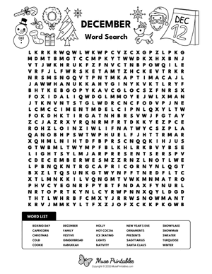 December Word Search