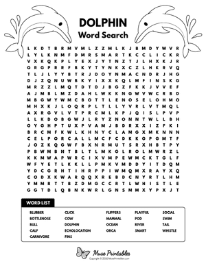 Dolphin Word Search