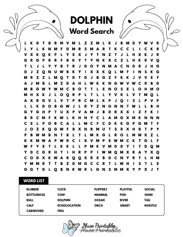 Dolphin Word Search
