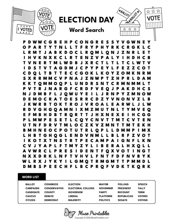 Election Day Word Search