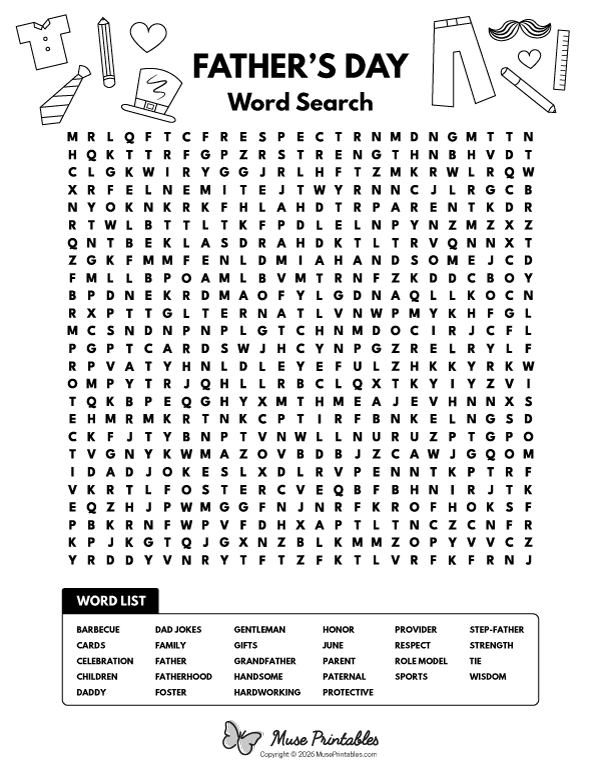 Father's Day Word Search
