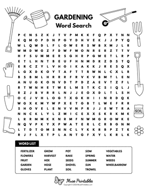 Gardening Word Search