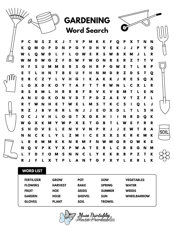 Gardening Word Search