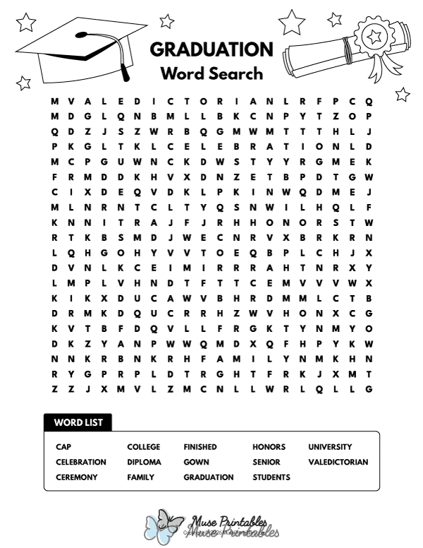 Graduation Word Search