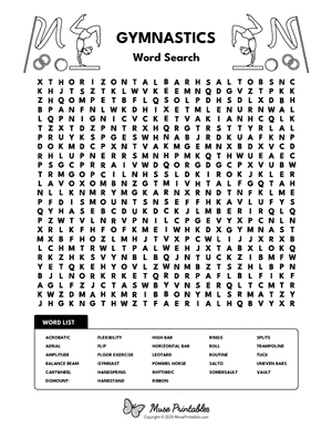 Gymnastics Word Search