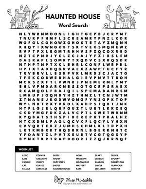 Haunted House Word Search