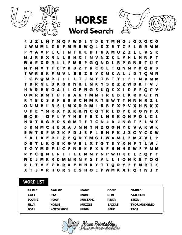 Horse Word Search
