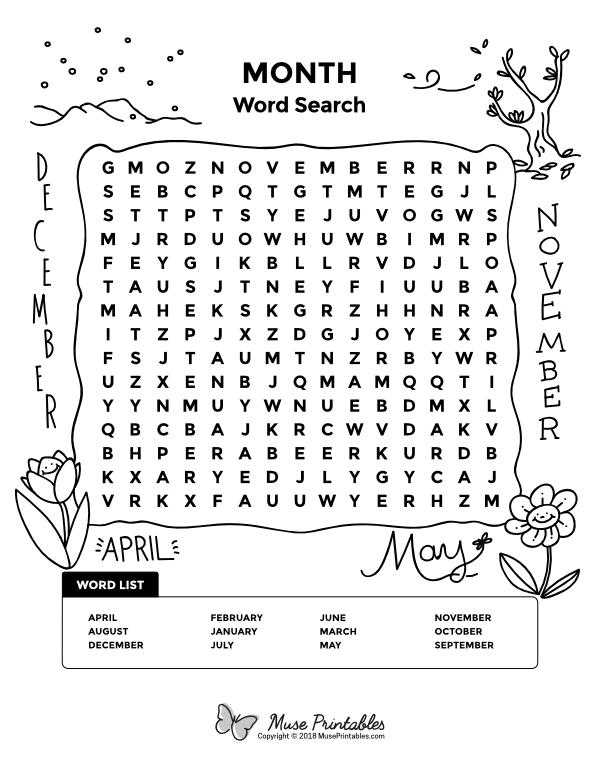 Month Word Search
