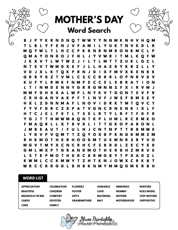 Mothers Day Word Search
