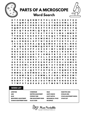 Parts of a Microscope Word Search