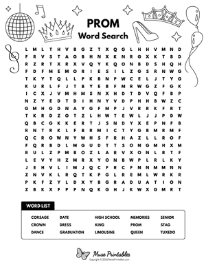 Prom Word Search