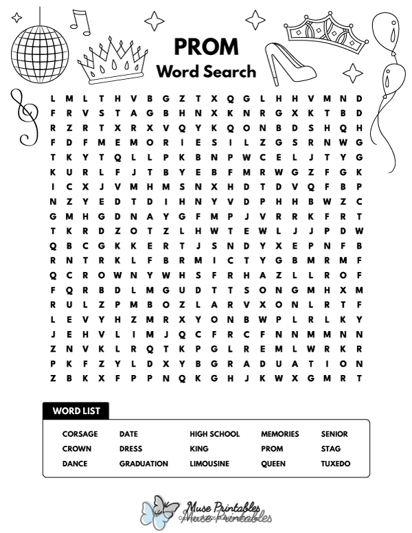 Prom Word Search