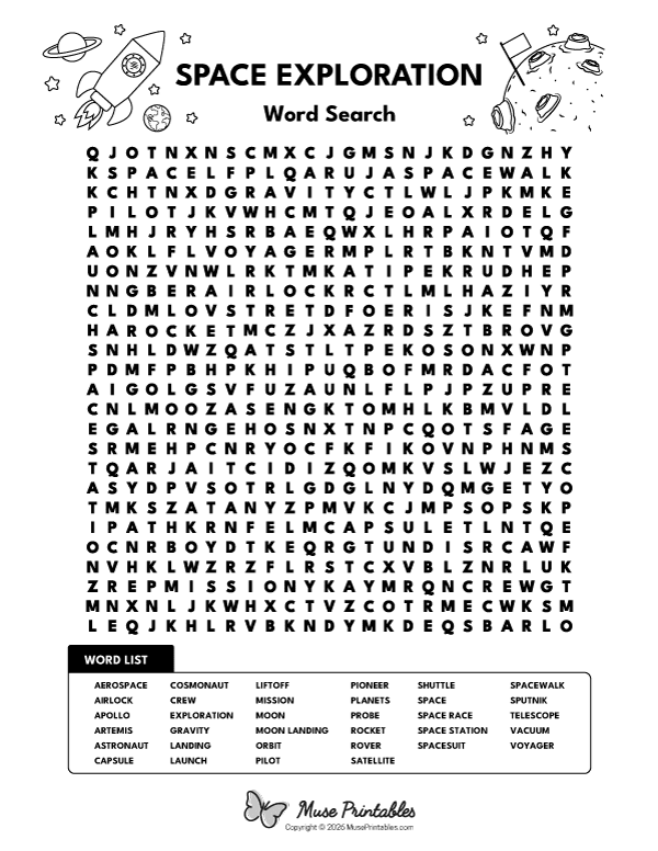 Space Exploration Word Search