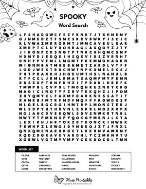 Spooky Word Search
