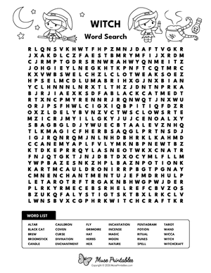 Witch Word Search