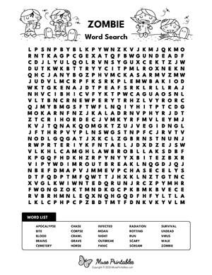 Zombie Word Search