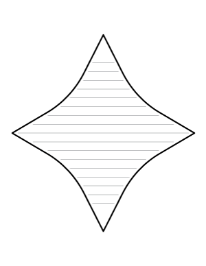 4 Point Star-Shaped Writing Templates