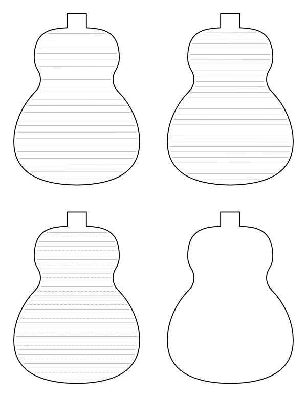Acoustic Guitar Shaped Writing Templates
