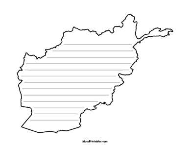 Afghanistan-Shaped Writing Templates