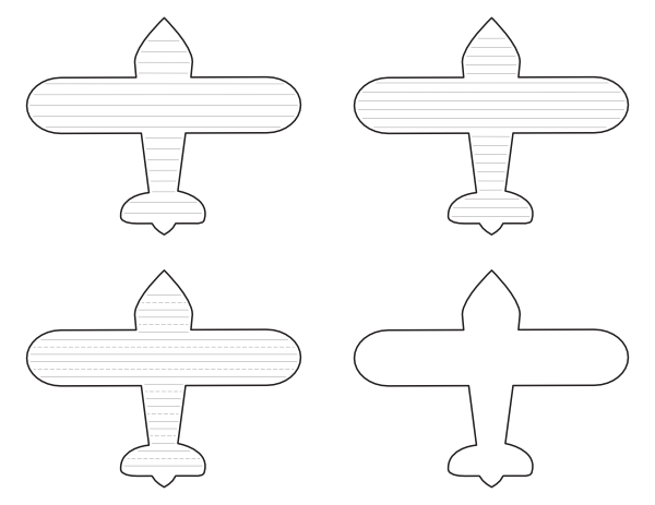 Airplane Shaped Writing Templates