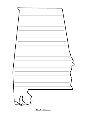 Alabama-Shaped Writing Templates