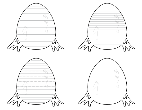 Alien Egg Shaped Writing Templates