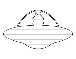 Alien In UFO Shaped Writing Templates