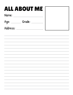 All About Me Writing Templates