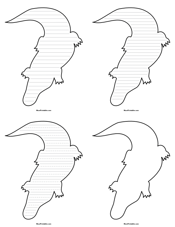Free Printable Alligator-Shaped Writing Templates