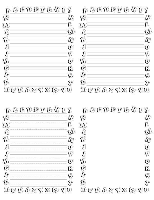 Free Printable Alphabet Border Writing Templates
