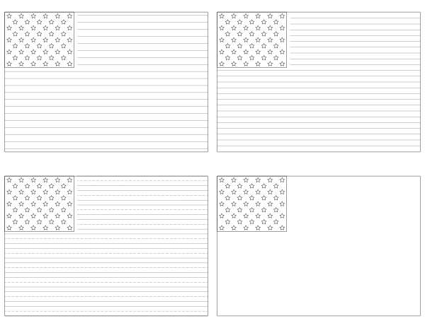 Free Printable American Flag Writing Templates