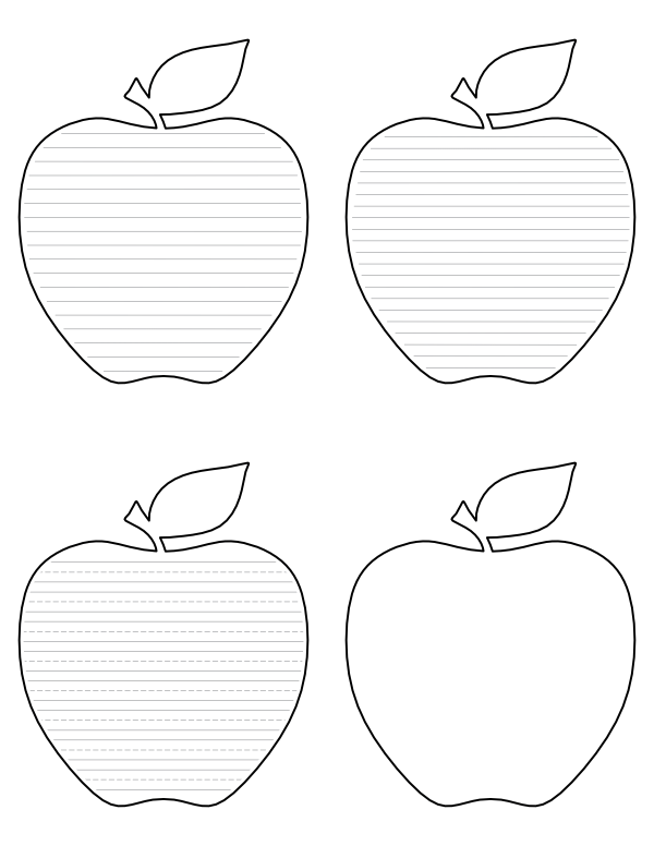 Apple-Shaped Writing Templates