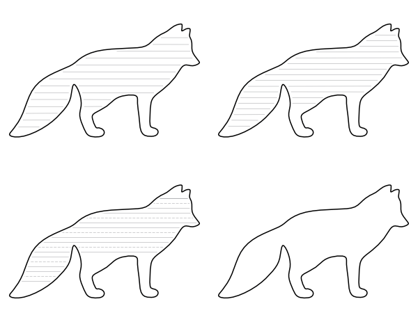 Arctic Fox-Shaped Writing Templates