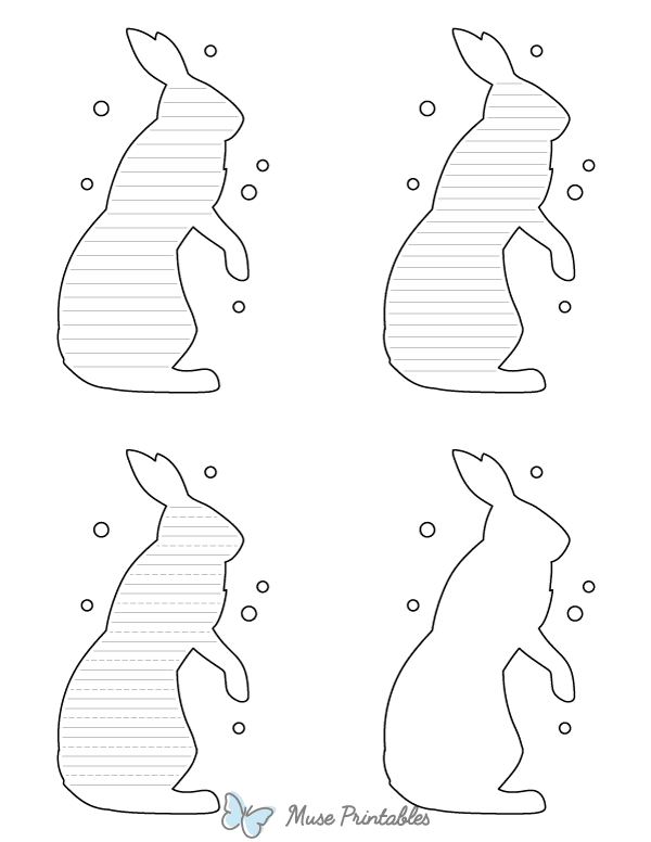 Arctic Hare Side View-Shaped Writing Templates