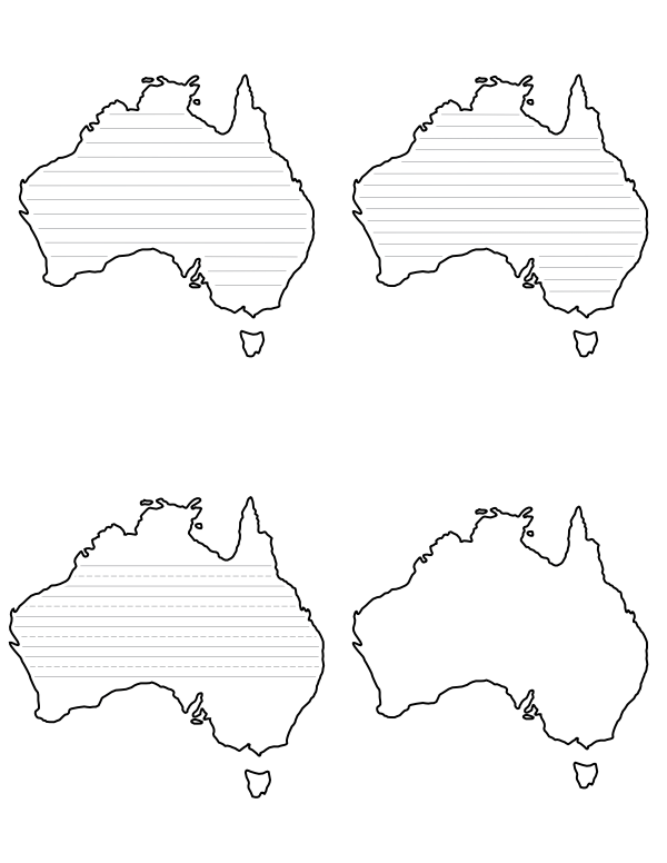 Australia-Shaped Writing Templates