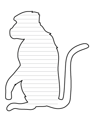 Baboon Side View-Shaped Writing Templates