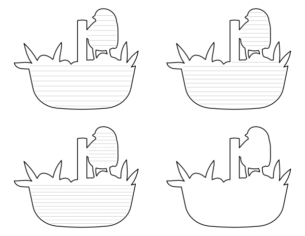 Baby Chick and Easter Basket-Shaped Writing Templates