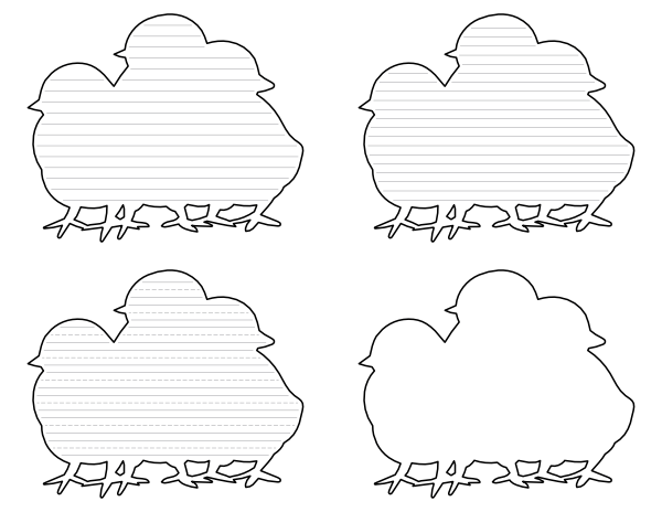 Baby Chicks Shaped Writing Templates