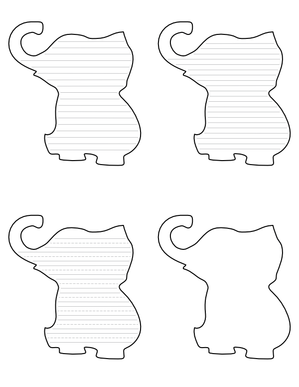 cute elephant outline template