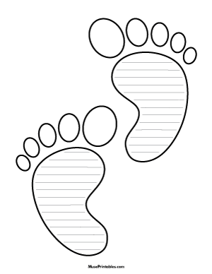 Baby Feet-Shaped Writing Templates