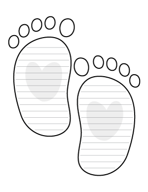 Baby Feet With Heart-Shaped Writing Templates