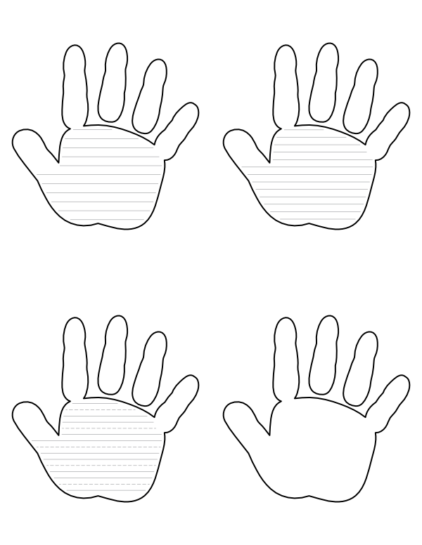 Free Printable Baby Handprint Shaped Writing Templates