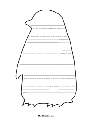 Baby Penguin-Shaped Writing Templates