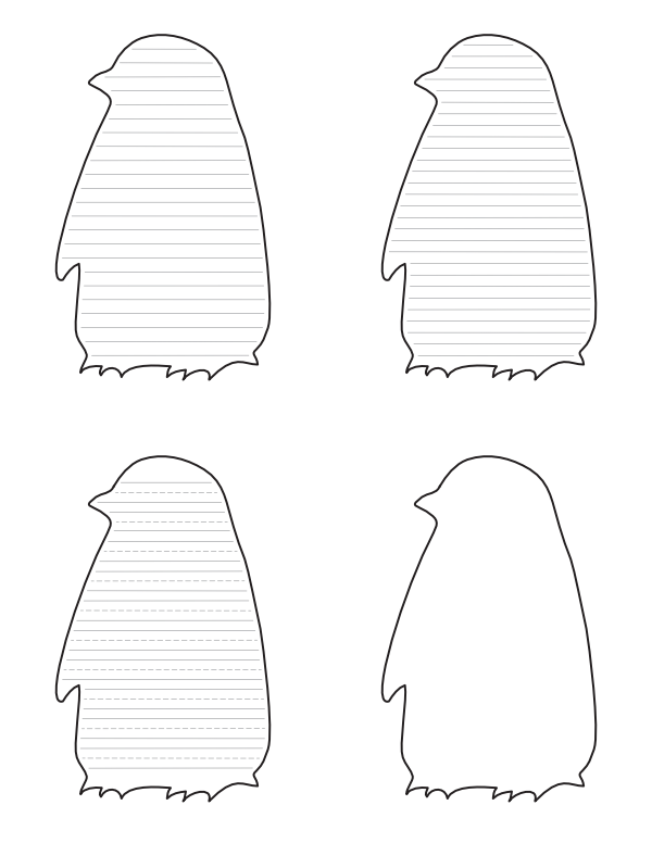 Baby Penguin Shaped Writing Templates