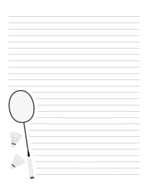 Badminton Writing Templates