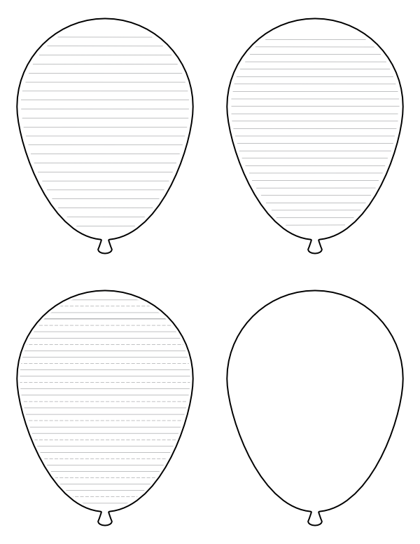 Balloon-Shaped Writing Templates