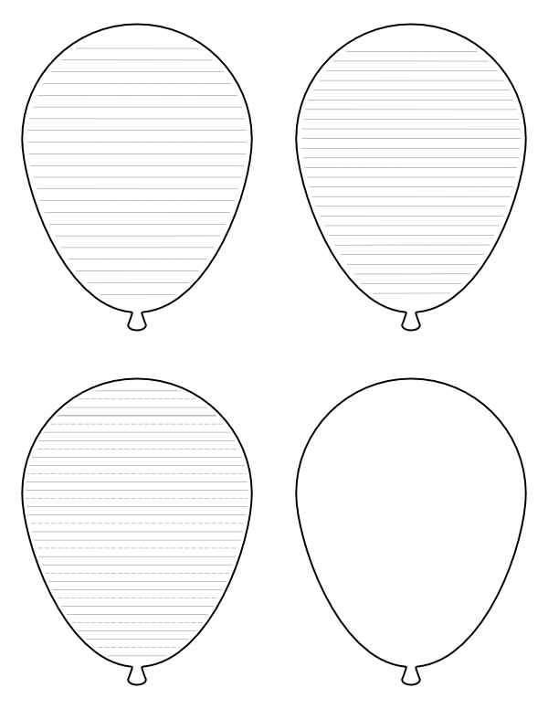 Free Printable Balloon-Shaped Writing Templates