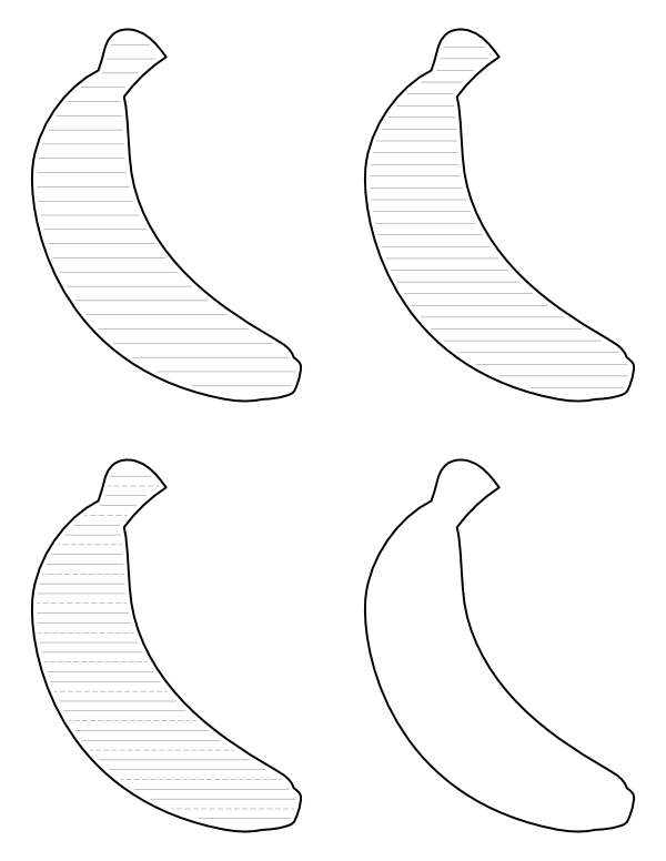 Banana-Shaped Writing Templates